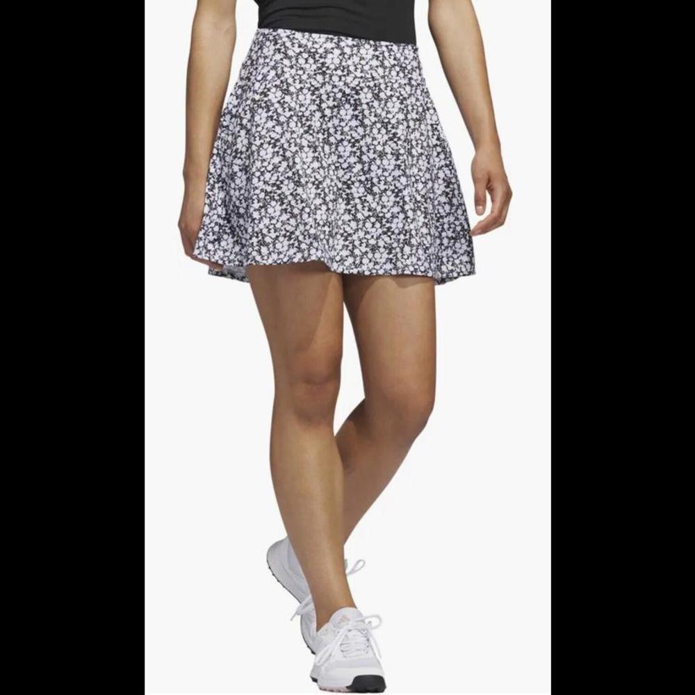 New Adidas Golf Ladies Printed 16-Inch Skort Black/White S MSRP $80